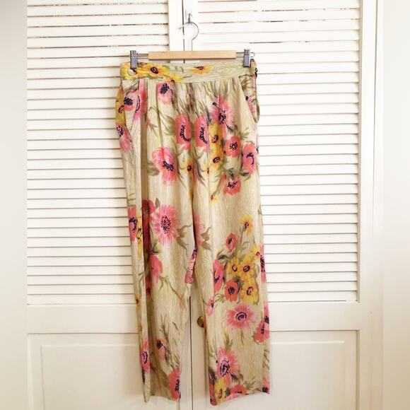 Day Space Night Floral Silk Pants One Size - Picture 2 of 7